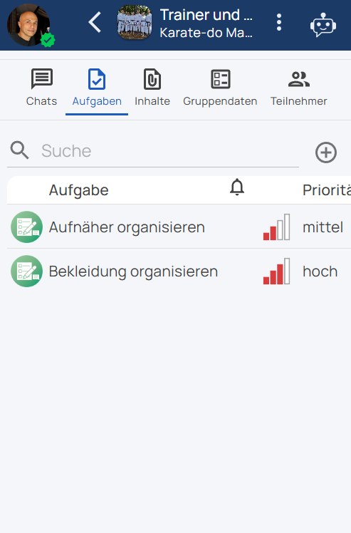 Task list with priorities